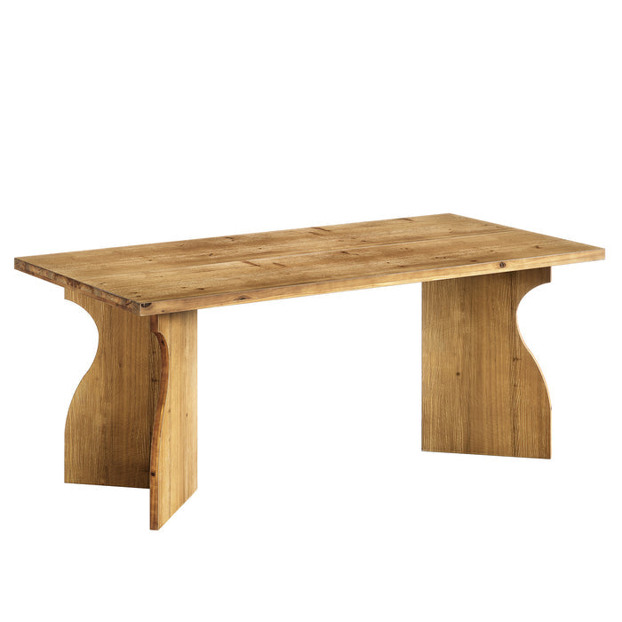 Solid Wood Executive Desk, 63" Office Computer Desk with V-Shaped Legs