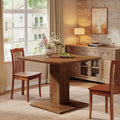 Solid Wood Square Dining Table for 4, 31.5" Kitchen Table with Pedestal Base