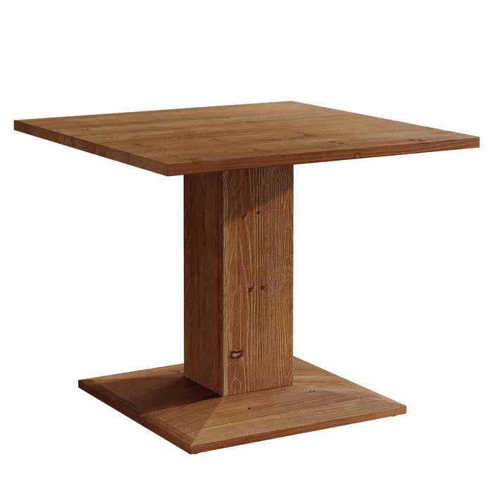 Solid Wood Square Dining Table for 4, 31.5" Kitchen Table with Pedestal Base