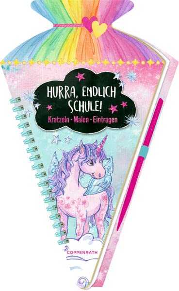 Spiegelburg Schultüten-Kratzelbuch Einhorn Hurra, endlich Schule