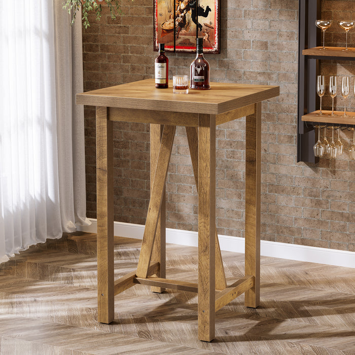 Square Bar Table, 39.4" Tall Counter Height Pub Table Cocktail Table Tribesigns