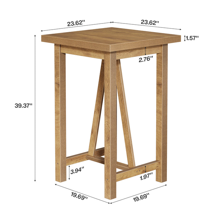 Square Bar Table, 39.4" Tall Counter Height Pub Table Cocktail Table Tribesigns