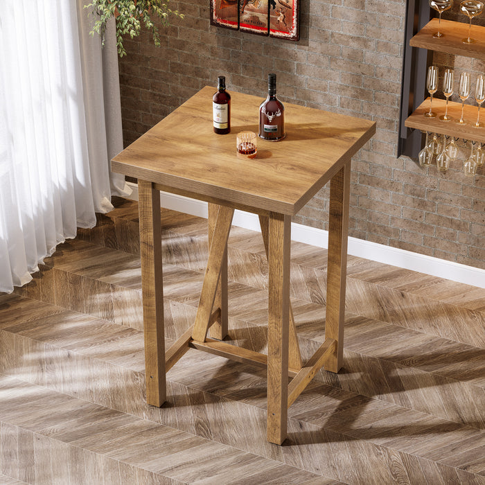 Square Bar Table, 39.4" Tall Counter Height Pub Table Cocktail Table Tribesigns