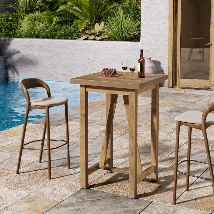 Square Bar Table, 39.4" Tall Counter Height Pub Table Cocktail Table Tribesigns