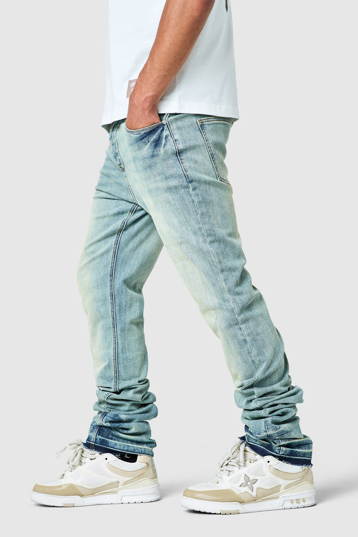 Stacked Jean  - Champagne Blue