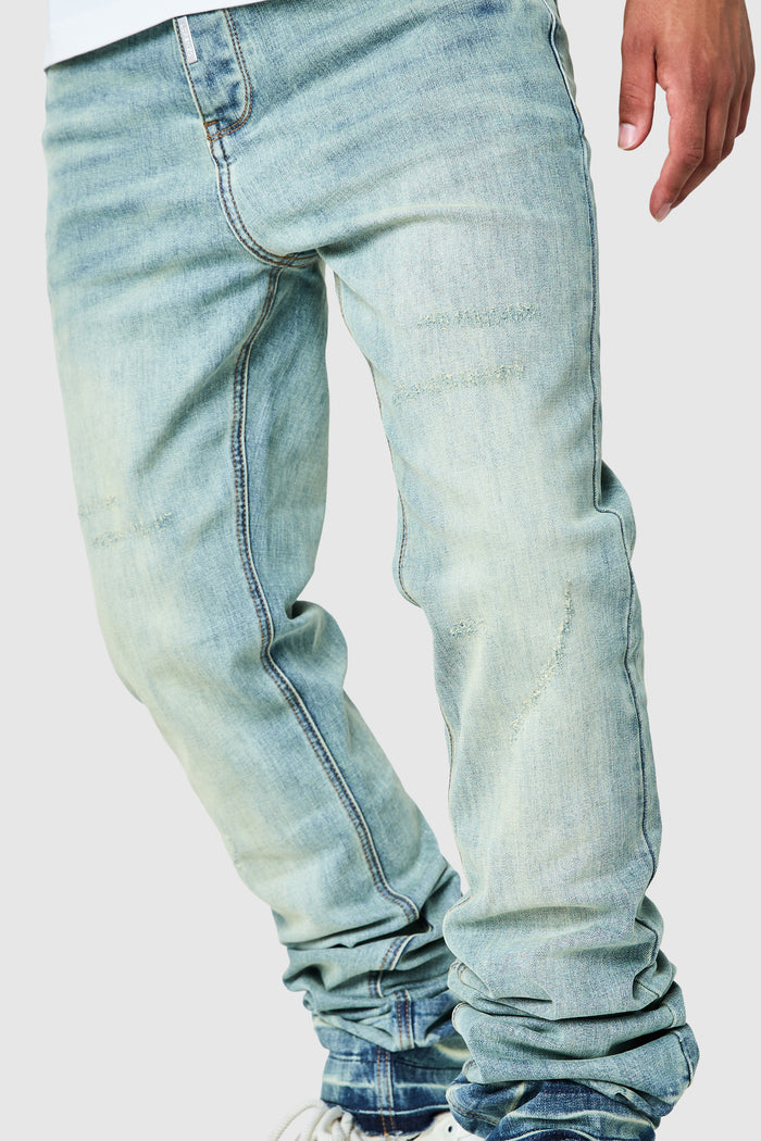 Stacked Jean  - Champagne Blue