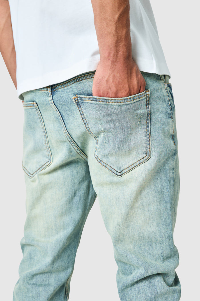 Stacked Jean  - Champagne Blue