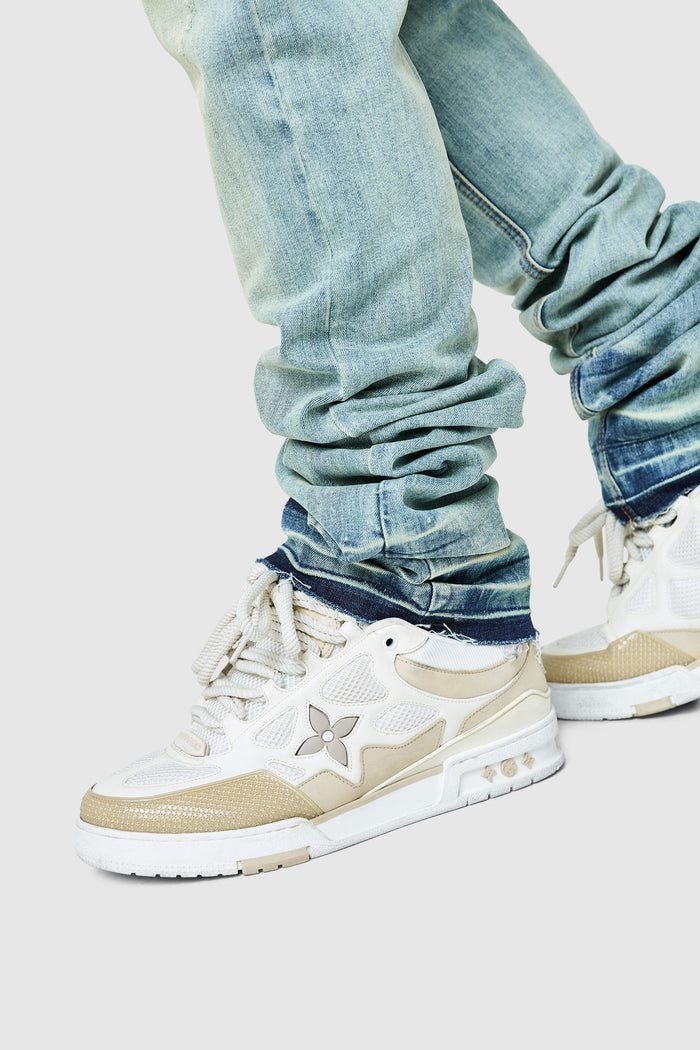 Stacked Jean  - Champagne Blue