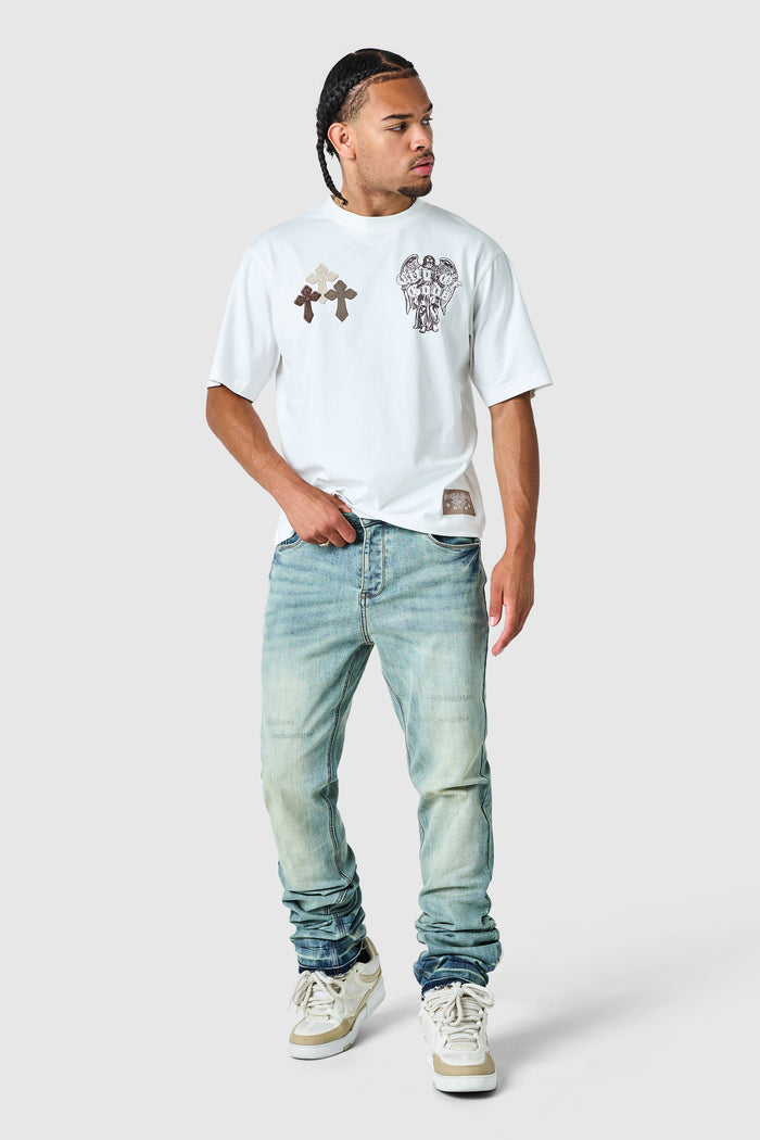 Stacked Jean  - Champagne Blue
