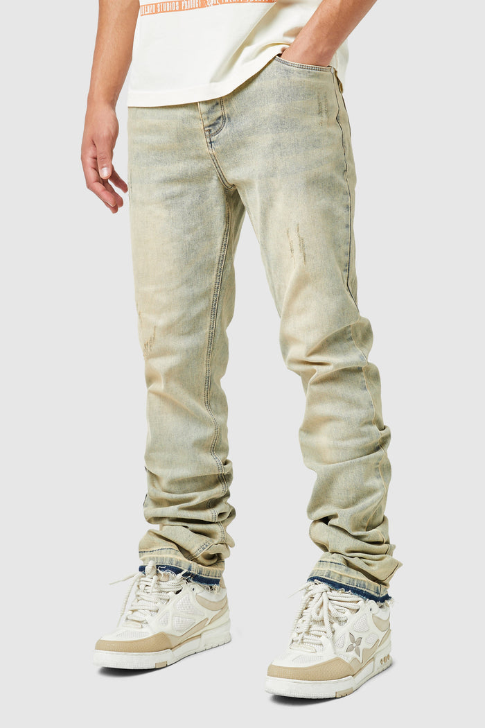 Stacked Jean - Dune Blue Wash