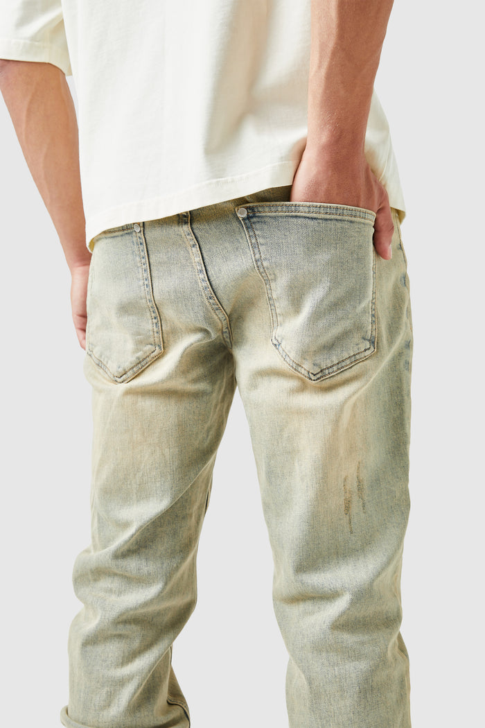 Stacked Jean - Dune Blue Wash