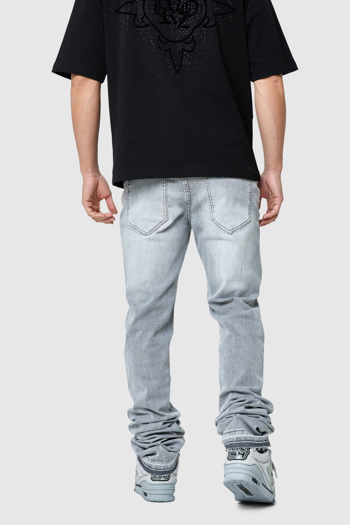 Stacked Jean - Light Grey