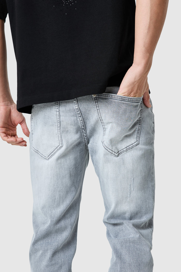 Stacked Jean - Light Grey