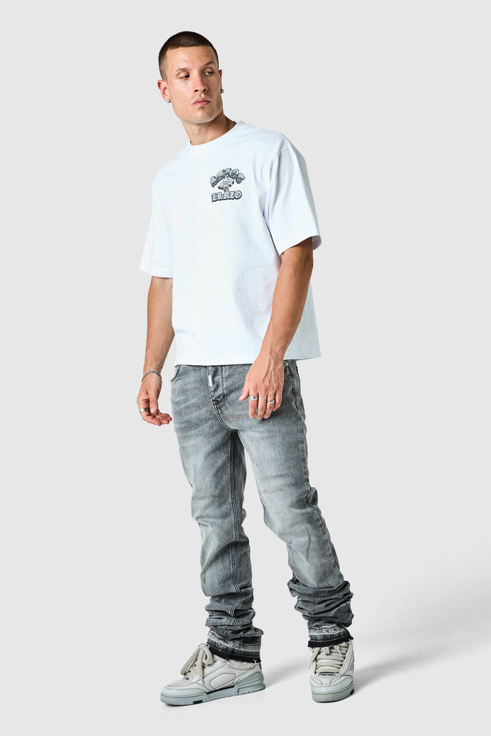 Stacked Jean  - Mid Grey