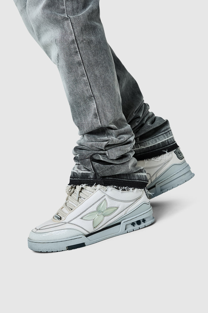 Stacked Jean  - Mid Grey