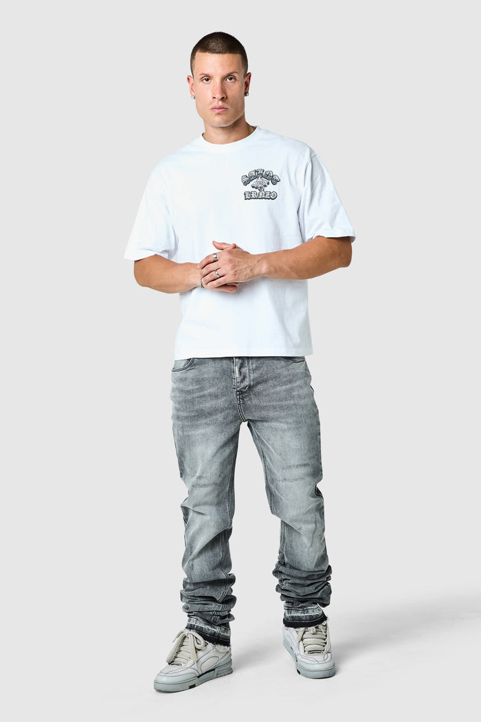 Stacked Jean  - Mid Grey