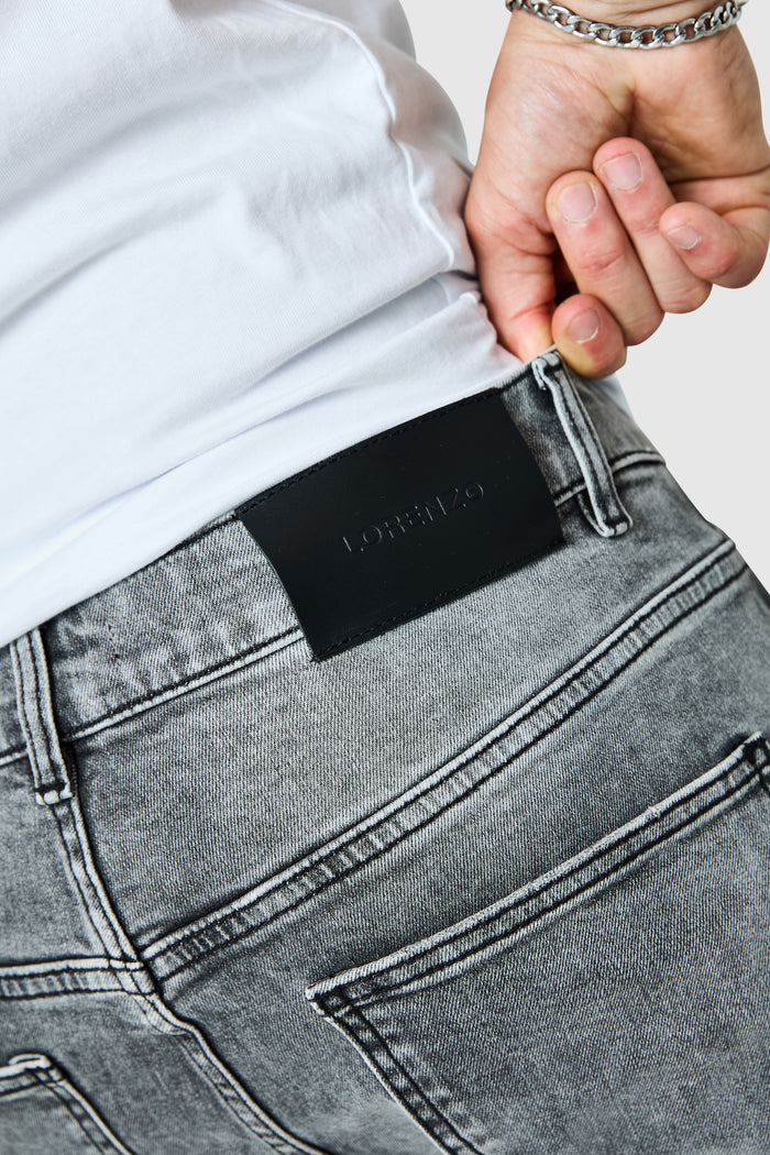Stacked Jean  - Mid Grey