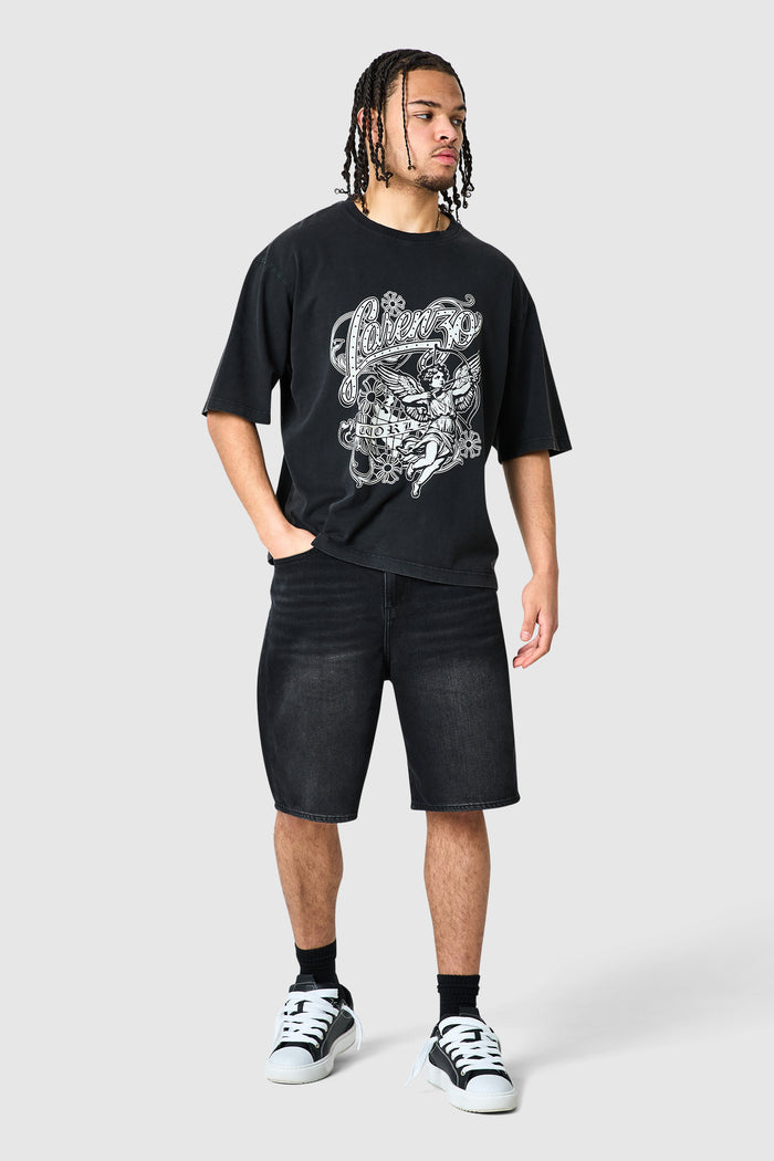 Staples Jort - Black Denim