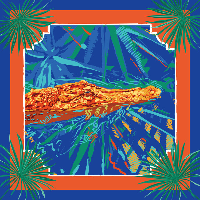 Swamp Ocmulgee Alligator Pocket Square