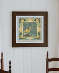 Teal Lily Pad Doe Framed Scarf Print