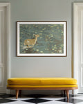 Teal/Gold Lilypad Doe | Austin Williams Art | austinwilliamsart.com