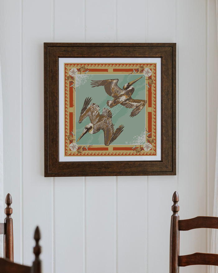 Tomato Tide Diver Framed Scarf Print