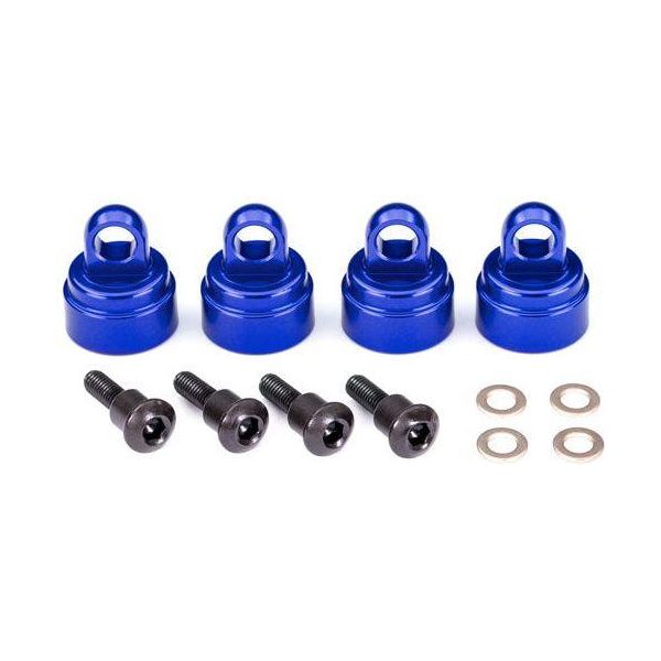 Traxxas Shock caps, aluminum (blue-anodized) x4