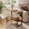 Tribesigns 2-Tier End Table, J-Shaped Side Table for Living Room