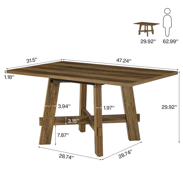 Tribesigns 47-Inch Dining Table, Cross Brace Kitchen Table for 4