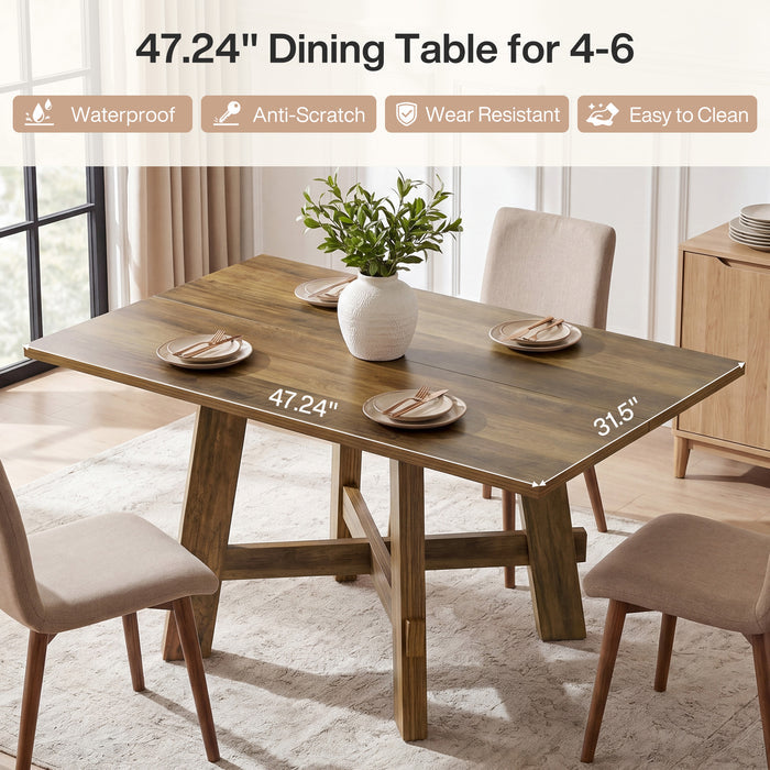 Tribesigns 47-Inch Dining Table, Cross Brace Kitchen Table for 4