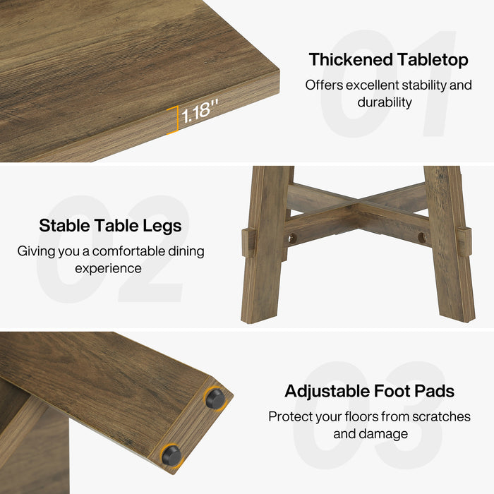 Tribesigns 47-Inch Dining Table, Cross Brace Kitchen Table for 4