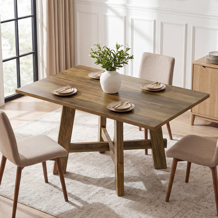 Tribesigns 47-Inch Dining Table, Cross Brace Kitchen Table for 4
