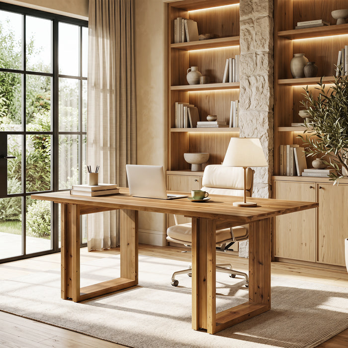 Tribesigns 63-Inch Executive Desk, Large Solid Wood Desk for Home Office