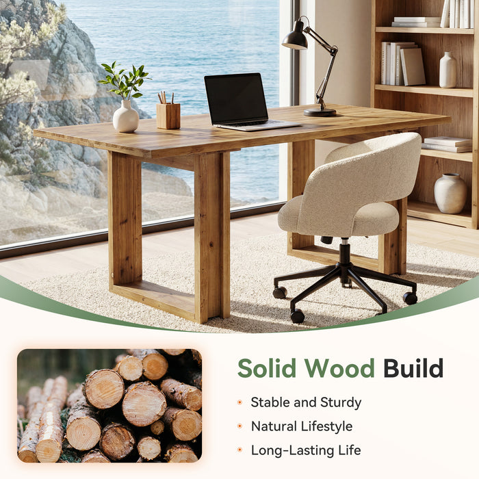 Tribesigns 63-Inch Executive Desk, Large Solid Wood Desk for Home Office
