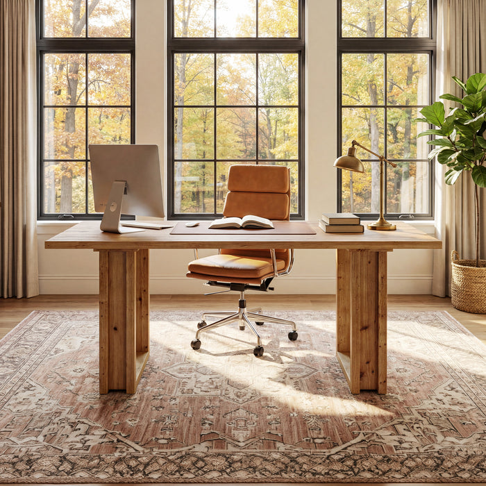 Tribesigns 63-Inch Executive Desk, Large Solid Wood Desk for Home Office