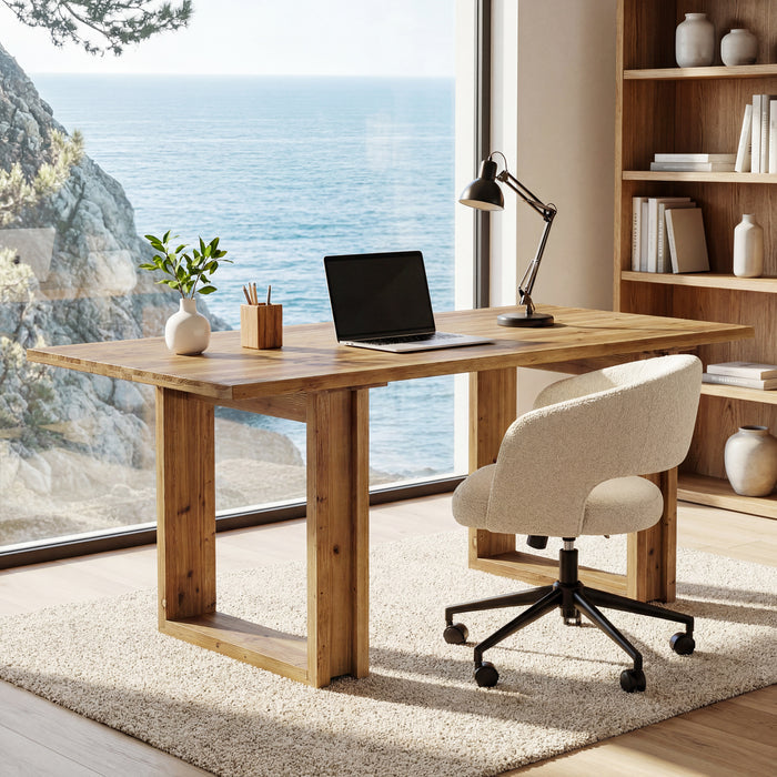 Tribesigns 63-Inch Executive Desk, Large Solid Wood Desk for Home Office