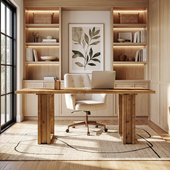 Tribesigns 63-Inch Executive Desk, Large Solid Wood Desk for Home Office