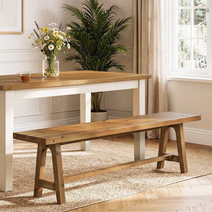 Tribesigns 63-Inch Solid Wood Dining Bench, Farmhouse Kitchen Bench