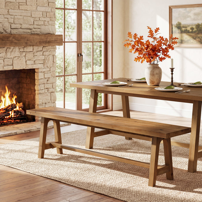 Tribesigns 63-Inch Solid Wood Dining Bench, Farmhouse Kitchen Bench