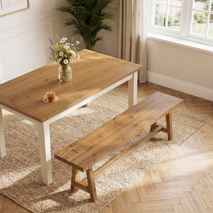 Tribesigns 63-Inch Solid Wood Dining Bench, Farmhouse Kitchen Bench