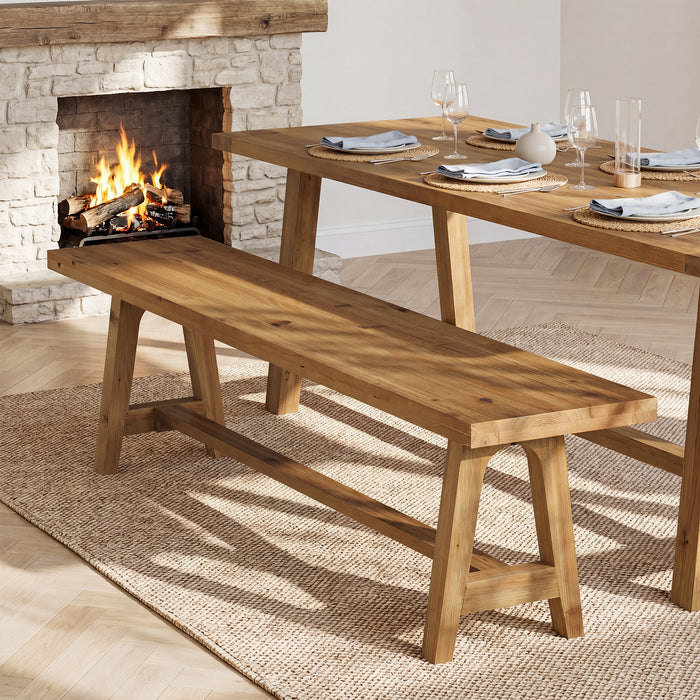 Tribesigns 63-Inch Solid Wood Dining Bench, Farmhouse Kitchen Bench