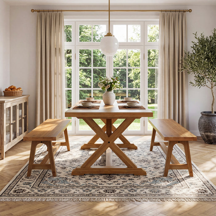 Tribesigns 63-Inch Solid Wood Dining Bench, Farmhouse Kitchen Bench