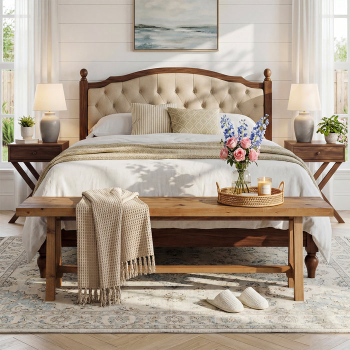 Tribesigns 63-Inch Solid Wood Dining Bench, Farmhouse Kitchen Bench