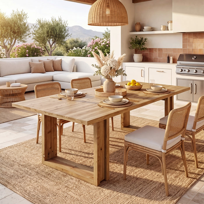 Tribesigns 63-Inch Solid Wood Dining Table, Farmhouse Kitchen Table for 4-6