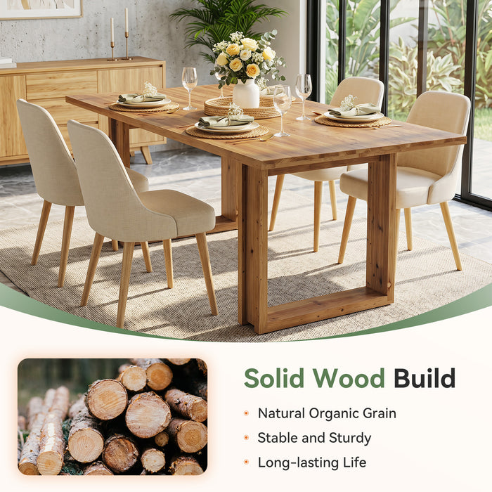 Tribesigns 63-Inch Solid Wood Dining Table, Farmhouse Kitchen Table for 4-6