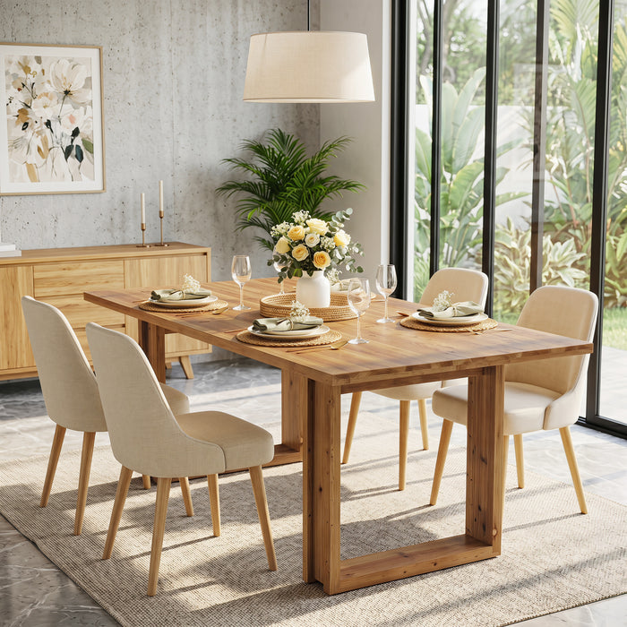Tribesigns 63-Inch Solid Wood Dining Table, Farmhouse Kitchen Table for 4-6