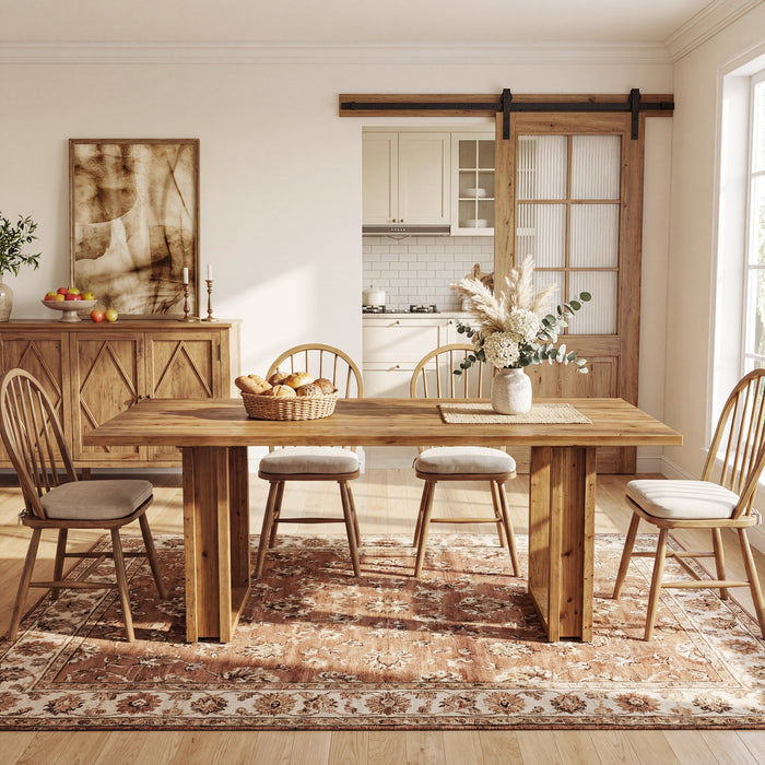 Tribesigns 63-Inch Solid Wood Dining Table, Farmhouse Kitchen Table for 4-6