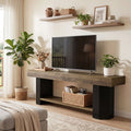 Tribesigns 63" TV Stand, Farmhouse TV Console with Shelf for Living Room