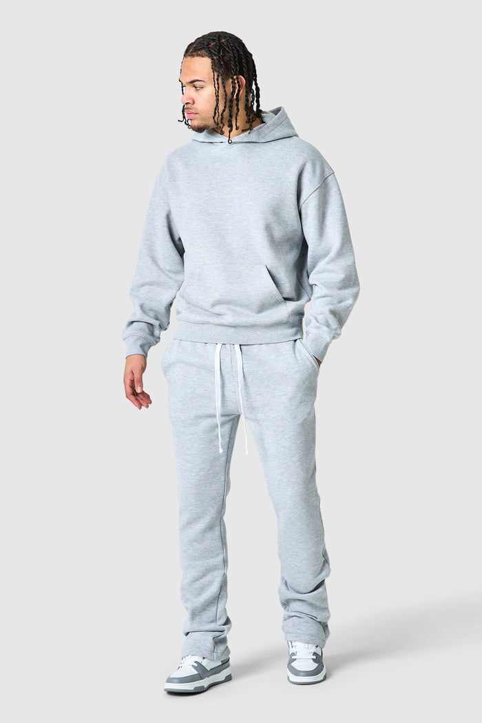 Uniform Flare Tracksuit - Grey Marl