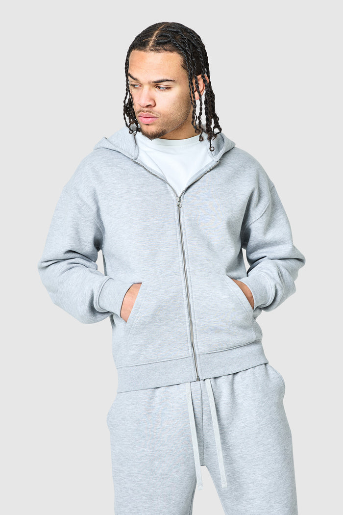 Uniform Zip Hood - Grey Marl